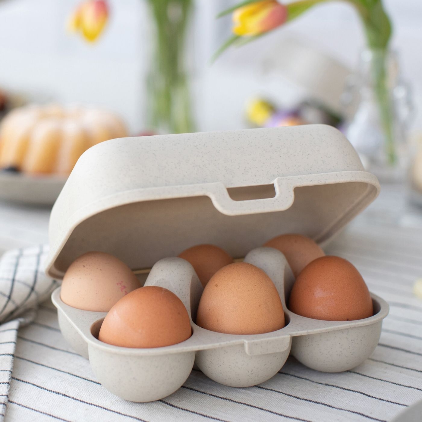 Koziol Eierbox EGGS TO GO MINI sand für 6 Eier