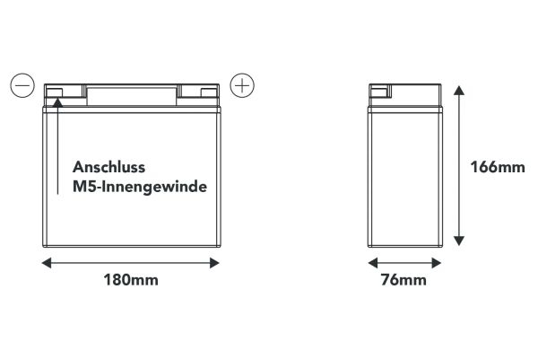 20Ah | 12,8V | 256Wh | Clesana C1 Lithium Stützbatterie mit Bluetooth und integriertem 40A BMS