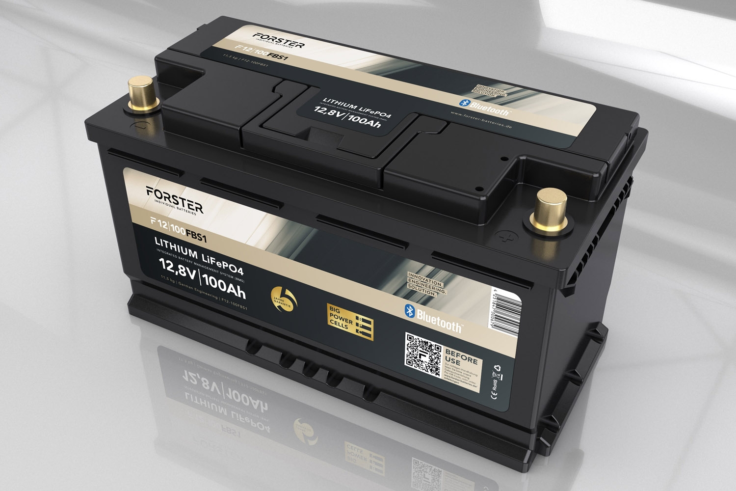 12,8V Lithium 100Ah LiFePO4 Standard Batterie  150A-BMS  Smart Bluetooth  Ducato Ford PSA   1024Wh