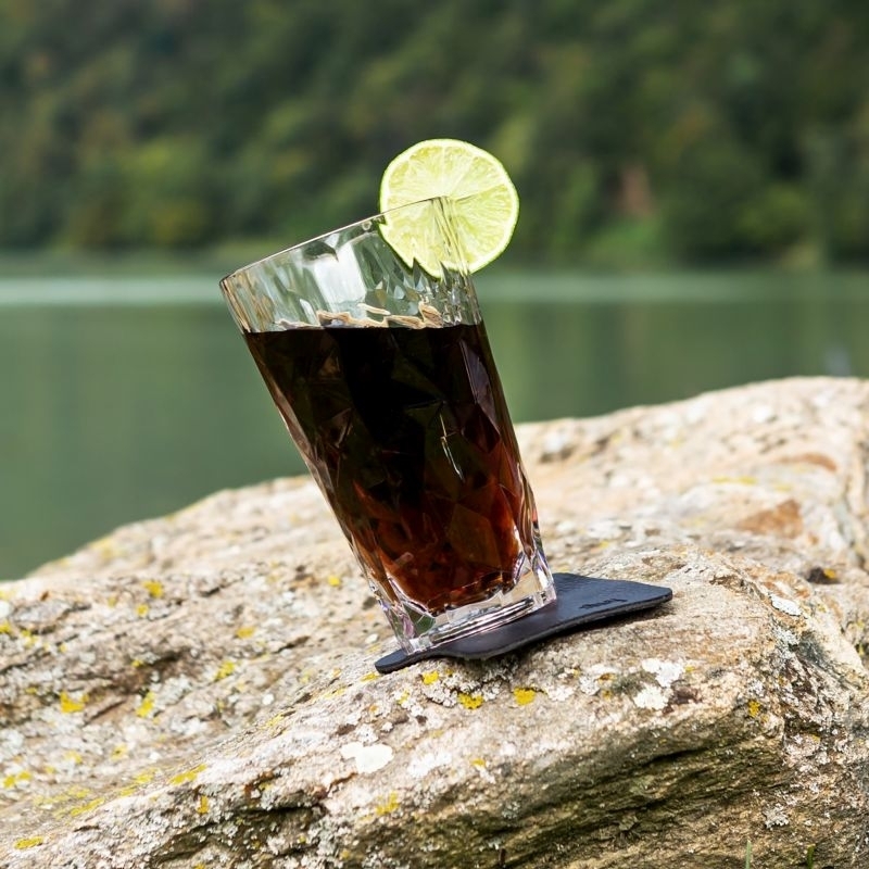 silwy Magnet-Kunststoffgläser Longdrink Grey, hightech, mit Metall-Nano-Gel-Pads (schwarz), 6er Set