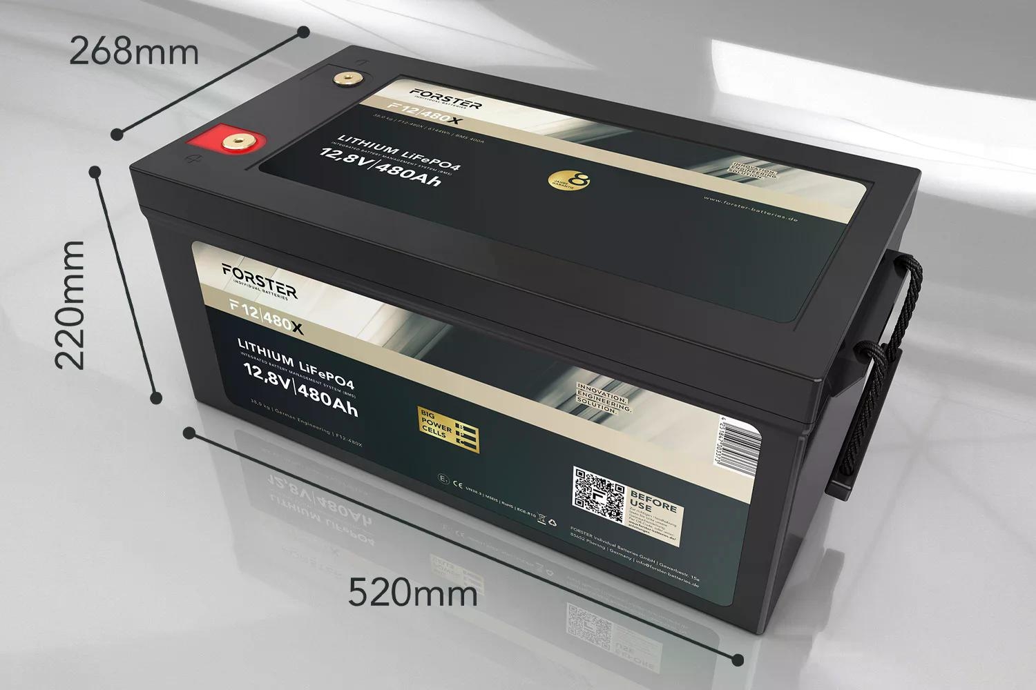 12,8V Lithium 480Ah LiFePO4 Premium Batterie  300A-BMS-2.0  6144Wh  IP67