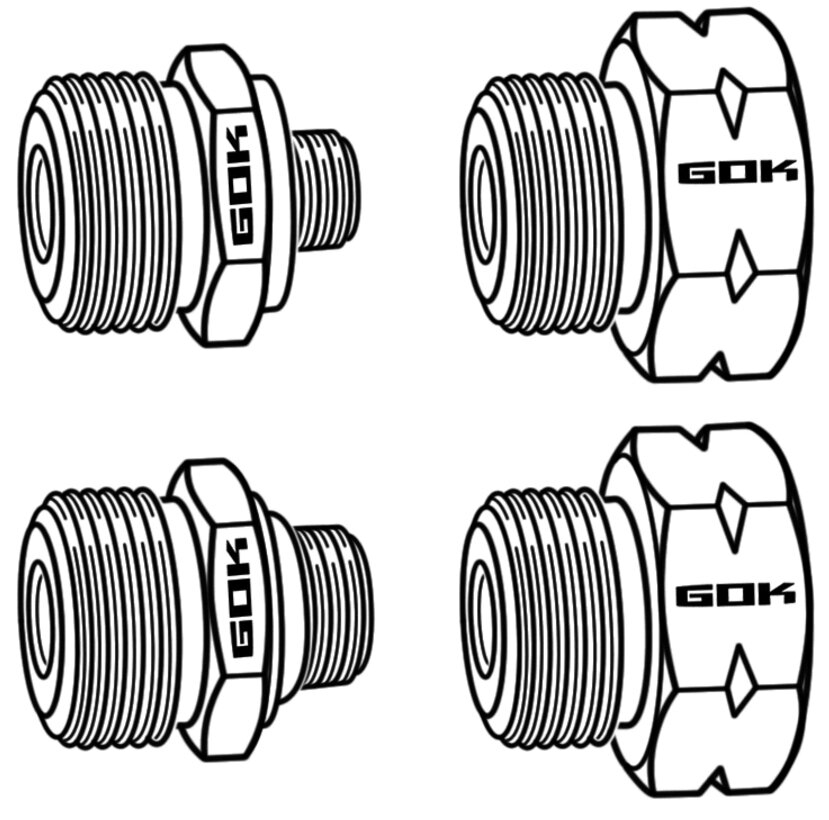GOK Gasflaschenadapter Euro-Set D