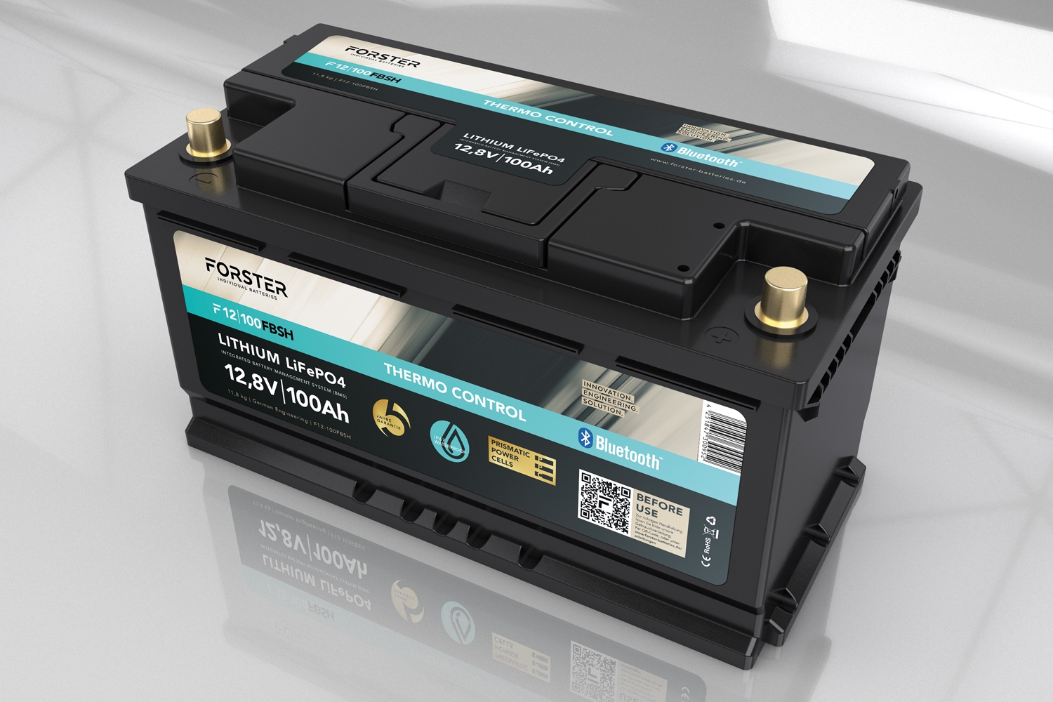 12,8V Lithium 100Ah LiFePO4 Standard Batterie  100A-BMS  Smart Bluetooth  Ducato Ford PSA TGE   1024Wh   Thermo-Control