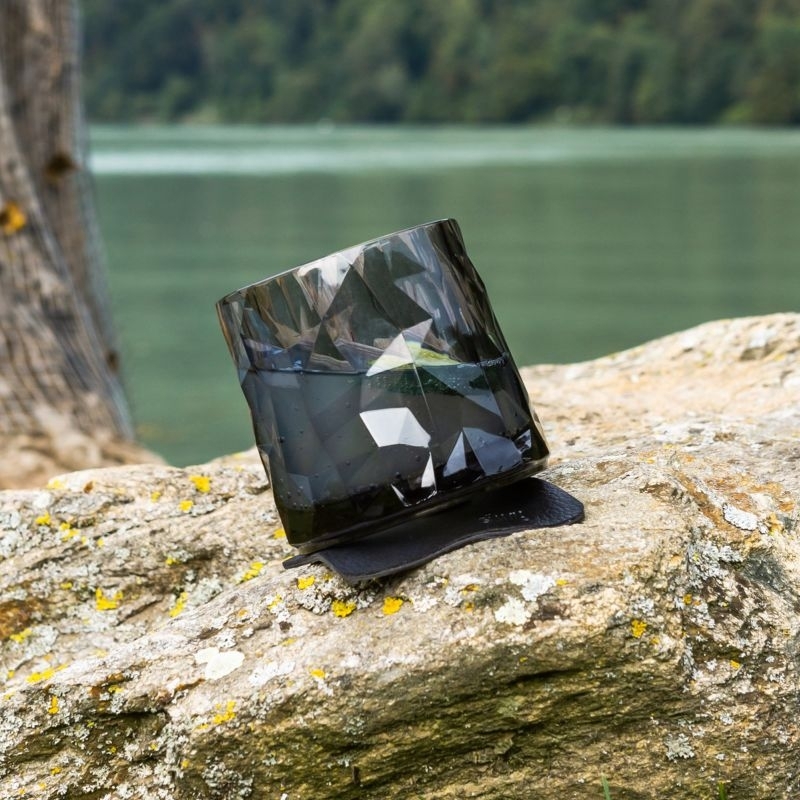 silwy Magnet-Kunststoffgläser Tumbler Grey, hightech, mit Metall-Nano-Gel-Pads (schwarz), 6er Set
