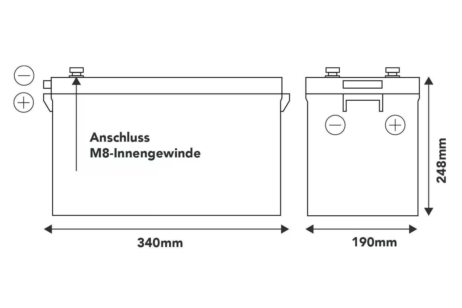 100Ah  25,6V  2560h  SMART POWER Lithium LiFePO4 Batterie mit Bluetooth 5.0  integriertem 100A-200A BMS 2.1  Heizung