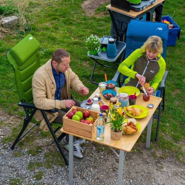 FrankanaFreiko Campingstuhl HighQ Comfortable – hellgrün | Ergonomischer Premium‑Campingstuhl bis 140 kg