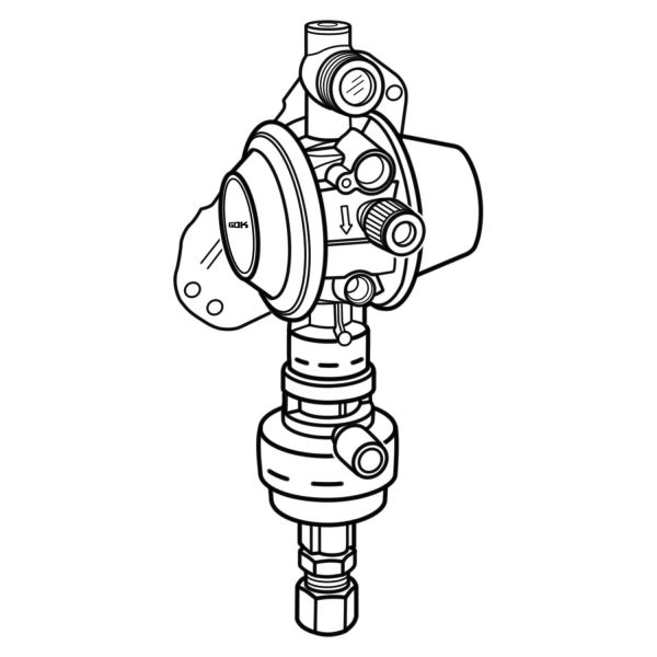 GOK Caramatic DriveOne Vertikal 30 mbar RVS 10/8 Gasdruckregler für die Wandmontage
