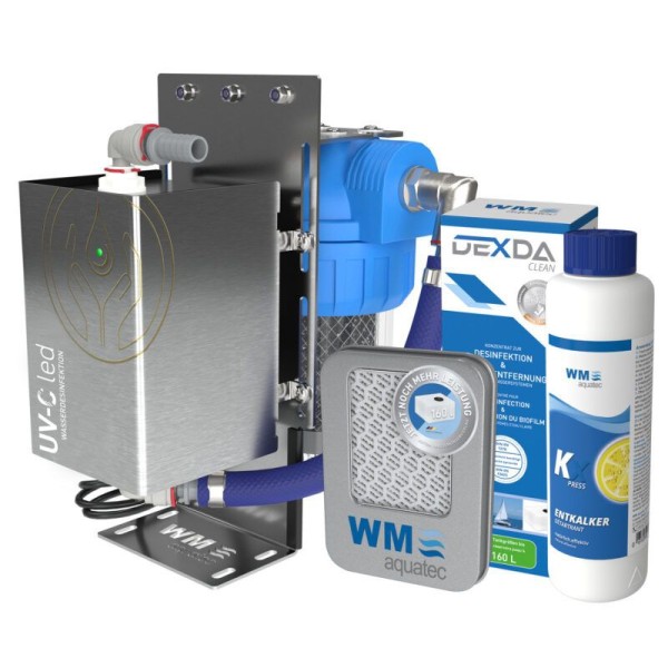 WM aquatec Komplett-Lösung Wasserhygiene für Tanks bis 160 Liter mit Bilolite UV-Desinfektion