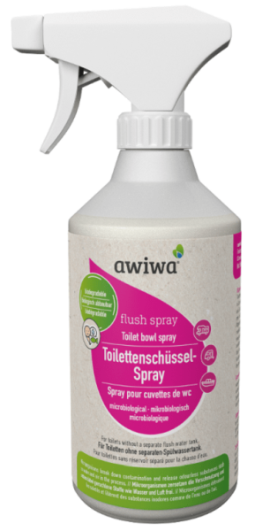 awiwa flush spray mikrobiologisches Toilettenschüsselspray - Reinigungsspray für Campingtoiletten, 5